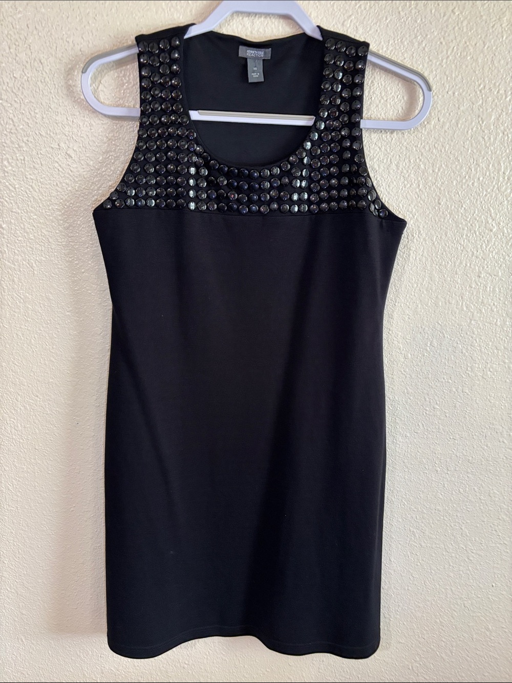 Kenneth Cole Reaction Black Studded Sleeveless Mini Dress XS